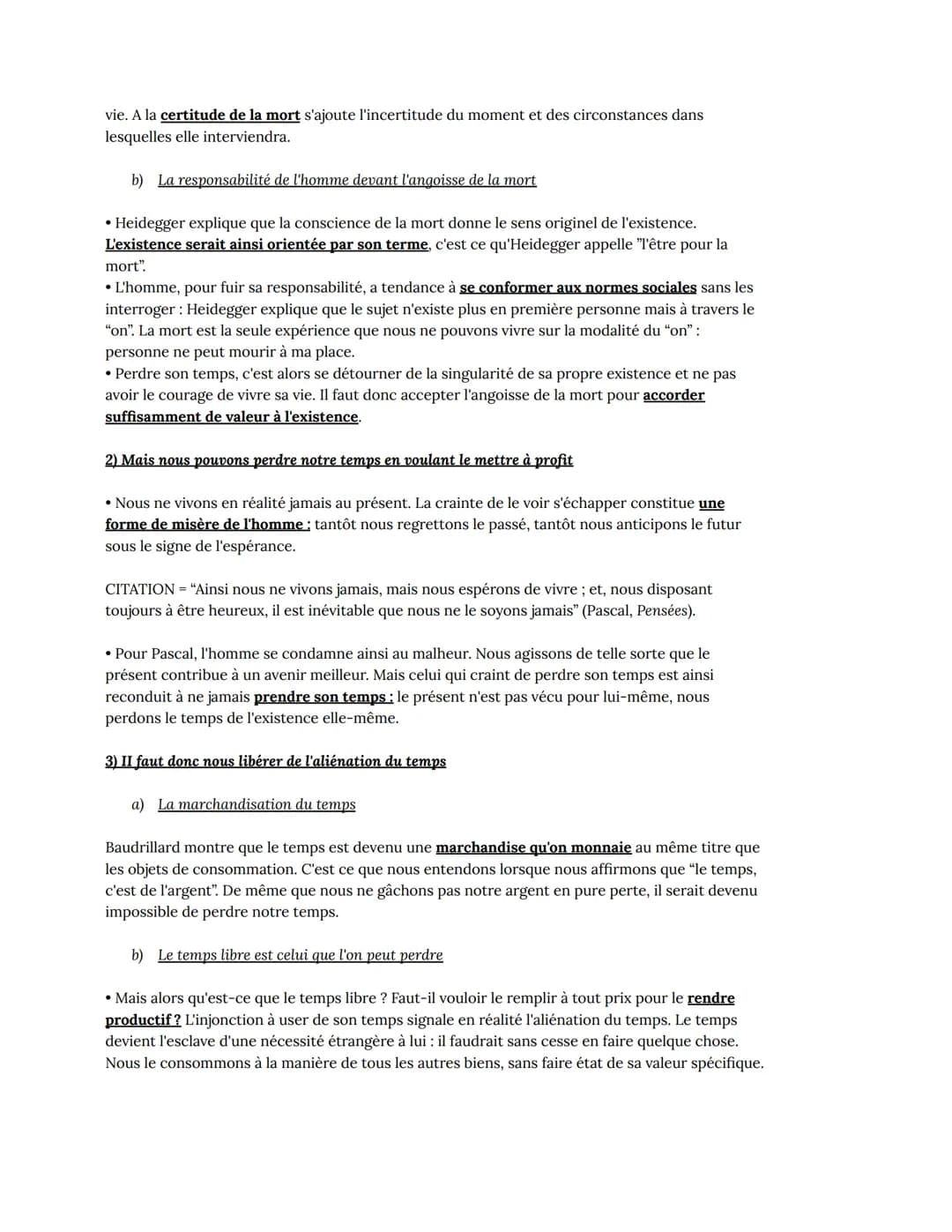 DÉFINITIONS CLÉS :
LE TEMPS:
Temps - Milieu indéfini et homogène caractérisé par sa double nature :
1. la continuité : le temps est un flux 