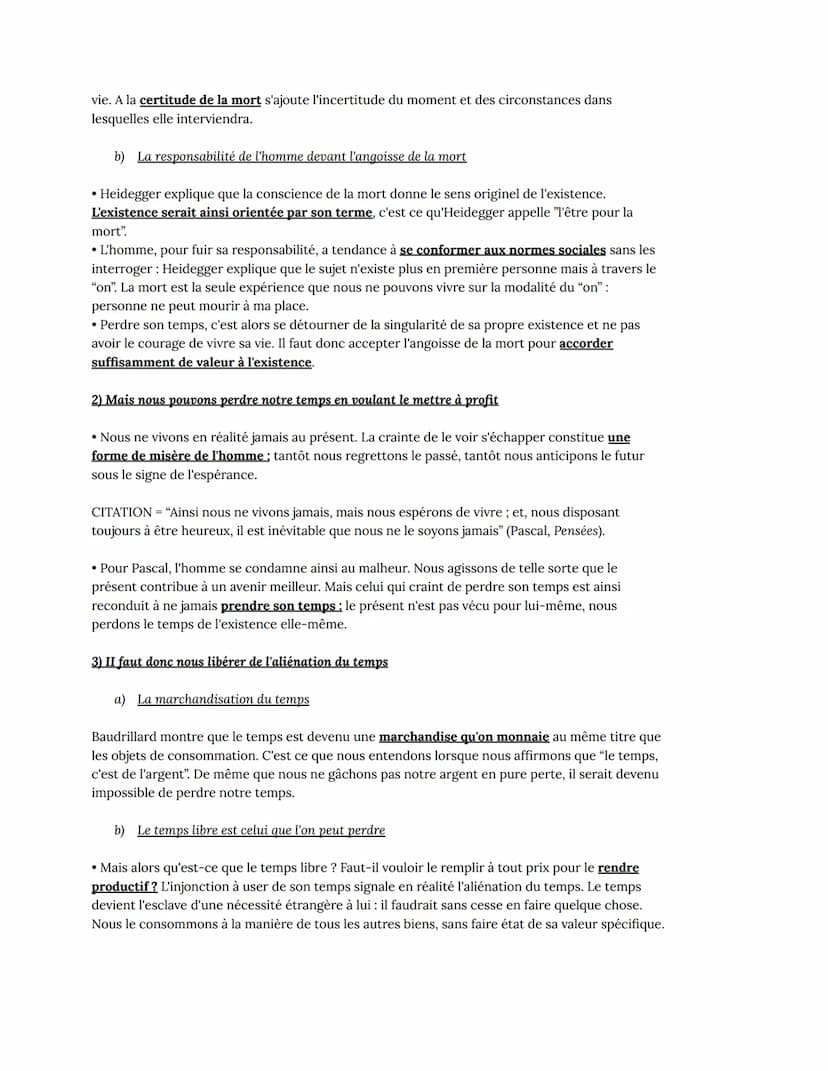DÉFINITIONS CLÉS :
LE TEMPS:
Temps - Milieu indéfini et homogène caractérisé par sa double nature :
1. la continuité : le temps est un flux 