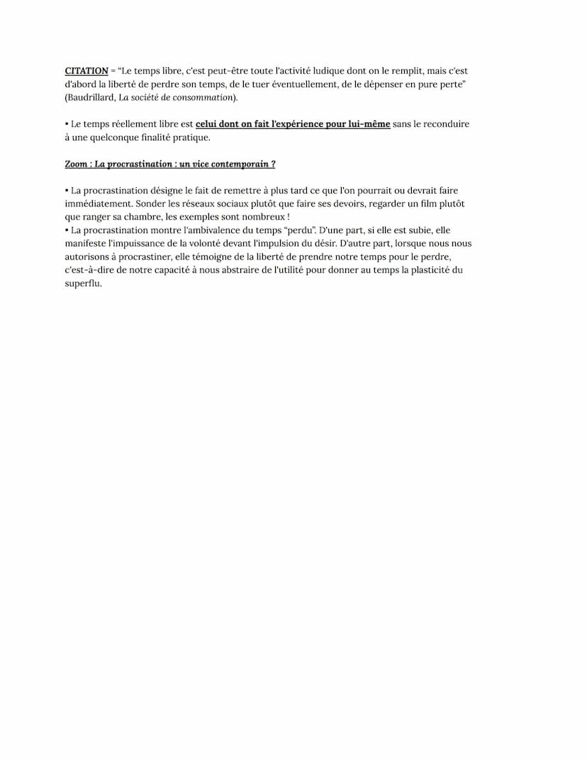 DÉFINITIONS CLÉS :
LE TEMPS:
Temps - Milieu indéfini et homogène caractérisé par sa double nature :
1. la continuité : le temps est un flux 