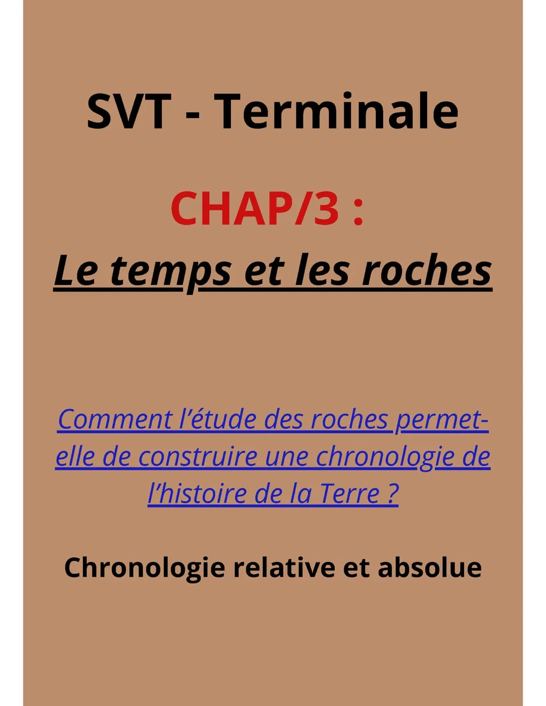 Le temps et les roches