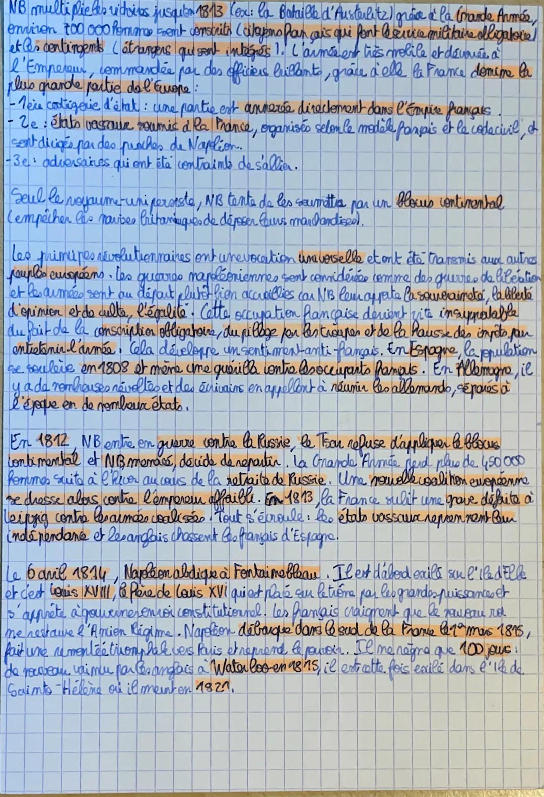 HISTOIRE
III- L Europe Mapoleonienne (1799-1815.
Après le coup d'Etat de Napoléon, beaucoup esperient que le nouveau régime
permettra de fin