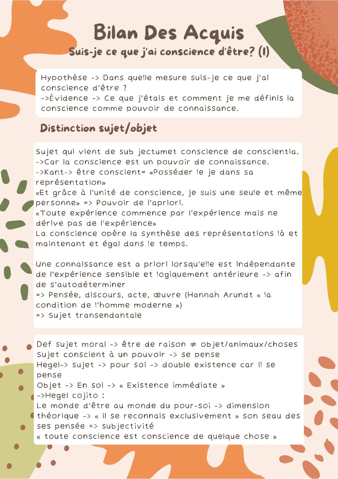 Fiche Révision Philo Terminale: Suis-je Celui que je Pense Être? Les 17 Notions de Philo 2024