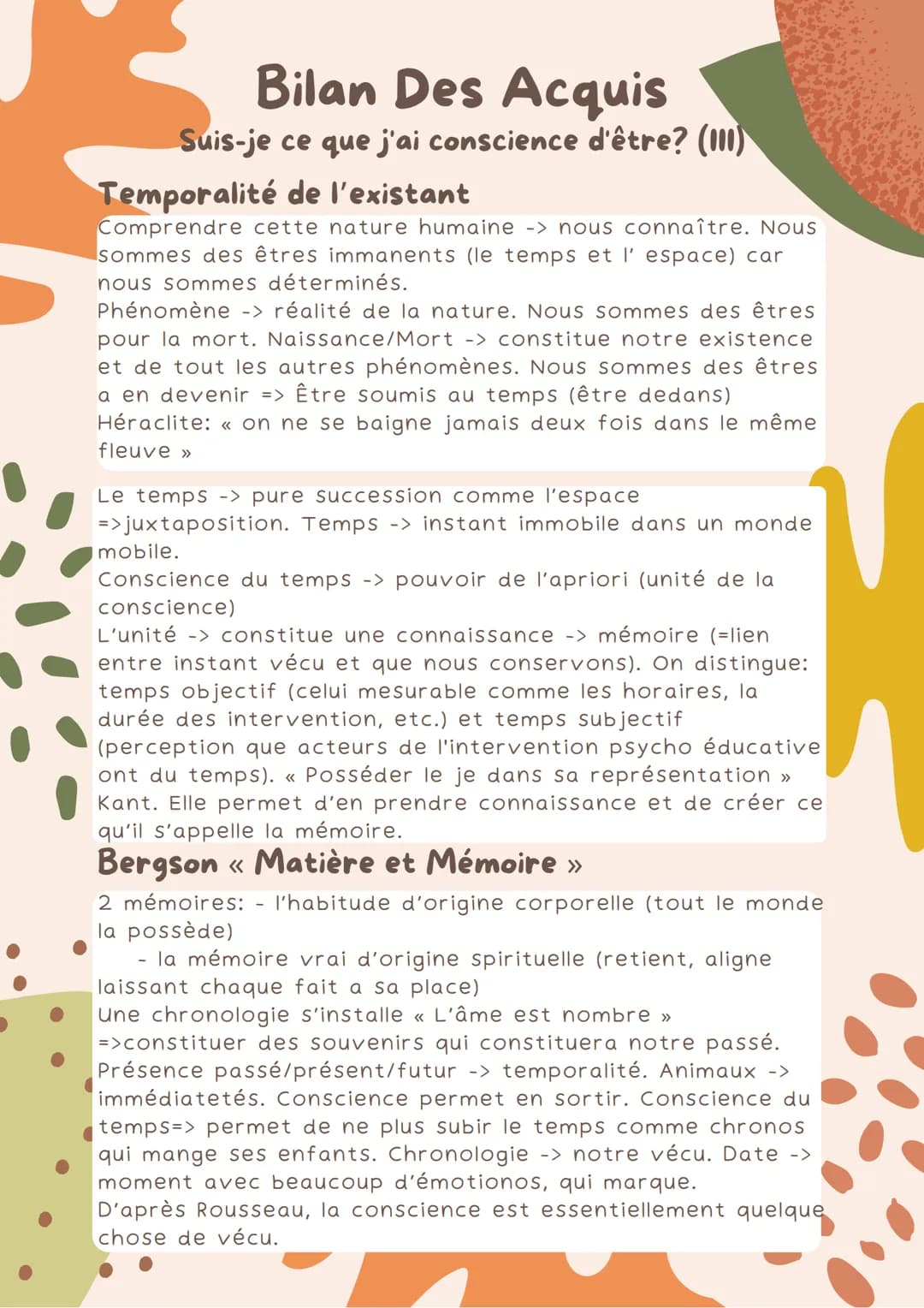 Bilan Des Acquis
Suis-je ce que j'ai conscience d'être? (1)
Hypothèse -> Dans quelle mesure suis-je ce que j'ai
conscience d'être ?
->Éviden
