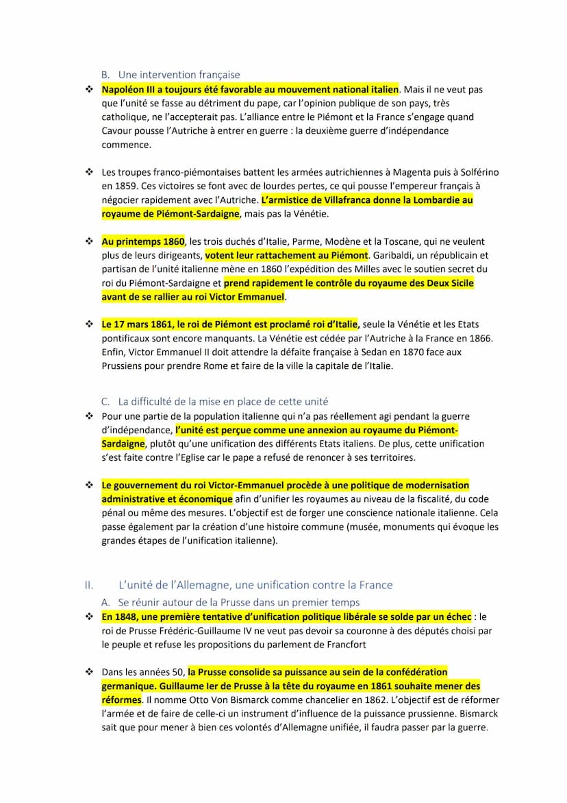 Introduction
La France et la
construction de
nouveaux Etats
par la guerre et
la diplomatie
Au cours du Second Empire, l'objectif de Napoléon
