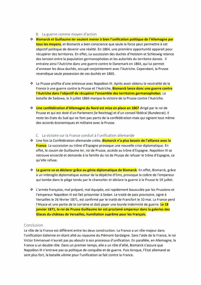 Introduction
La France et la
construction de
nouveaux Etats
par la guerre et
la diplomatie
Au cours du Second Empire, l'objectif de Napoléon