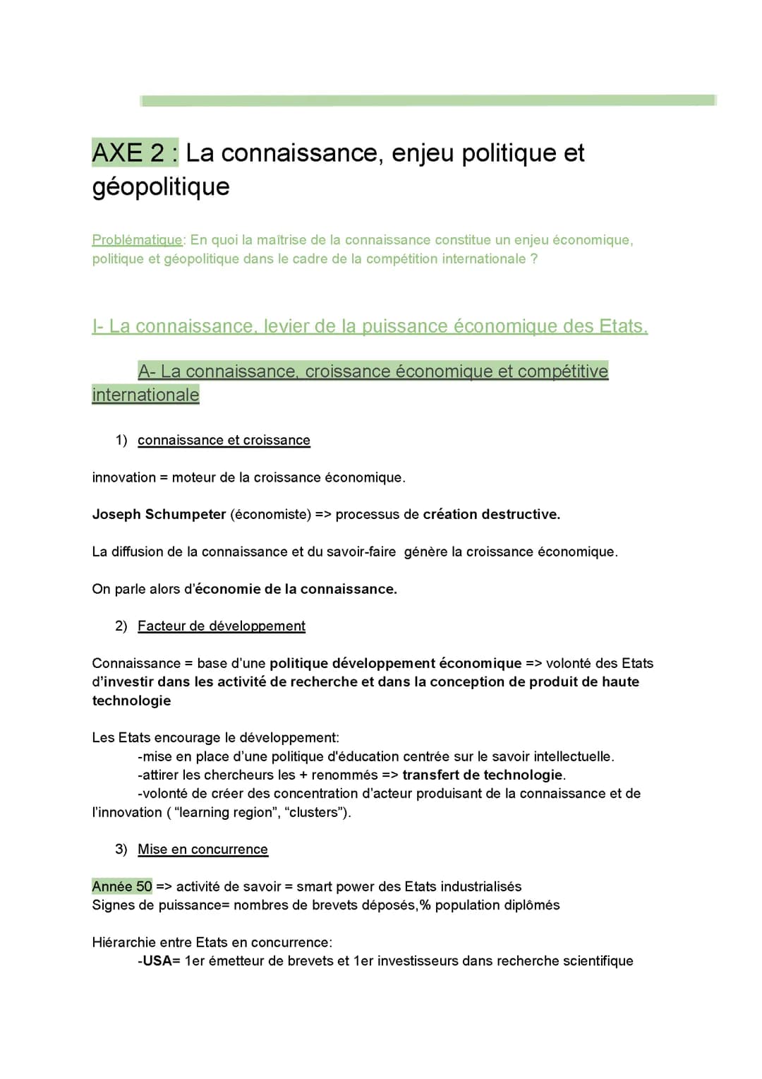 thème 6 l'enjeu de la connaissance AXE 2 