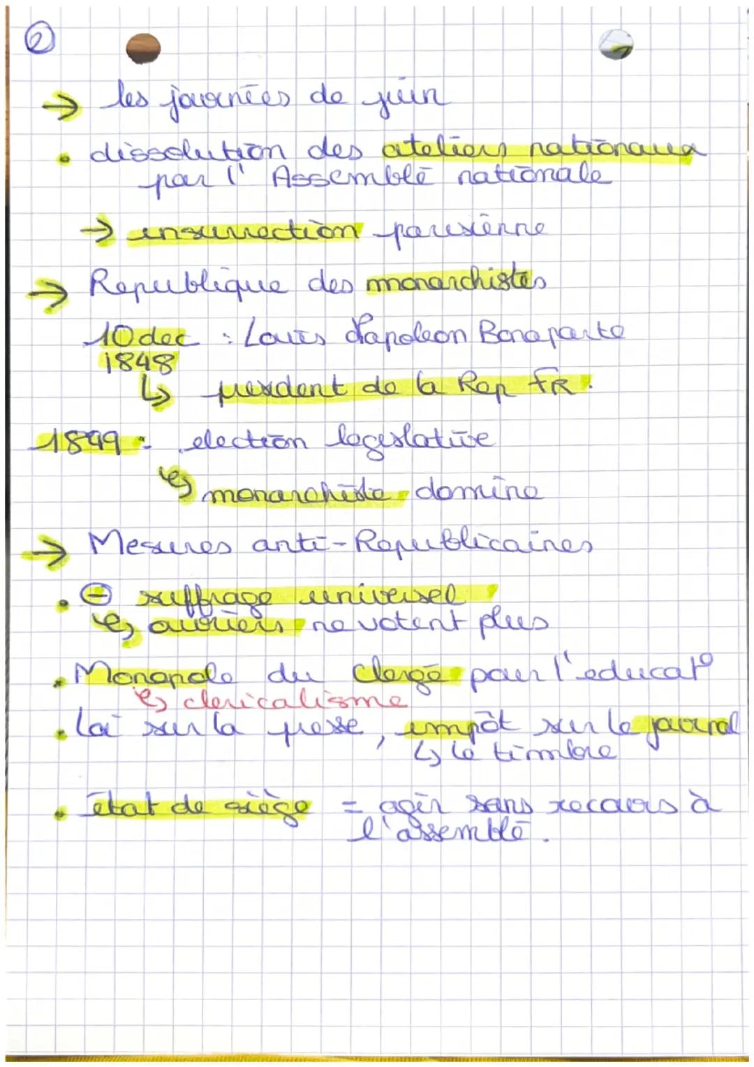 - • HISTOIRE @
- la ITʻrep & le second empire
- L'échoc do la seconde republique
- (1848-1852)
- origine de la II republique :
- → crise eco