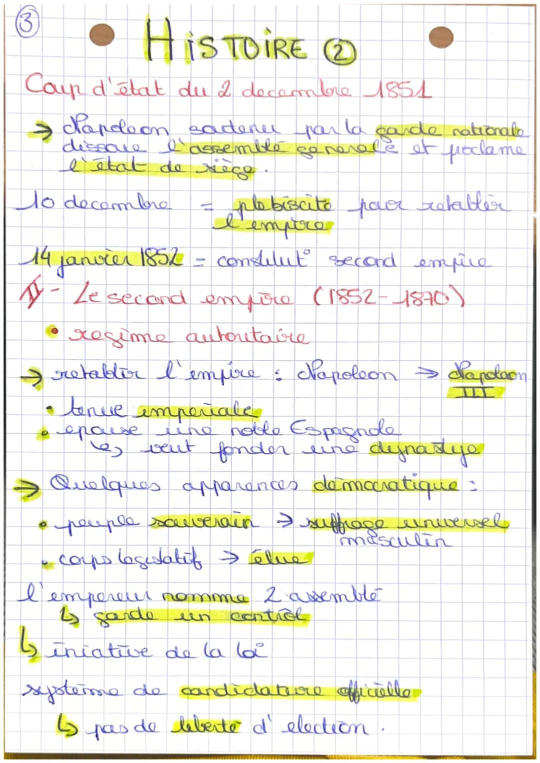 - • HISTOIRE @
- la ITʻrep & le second empire
- L'échoc do la seconde republique
- (1848-1852)
- origine de la II republique :
- → crise eco