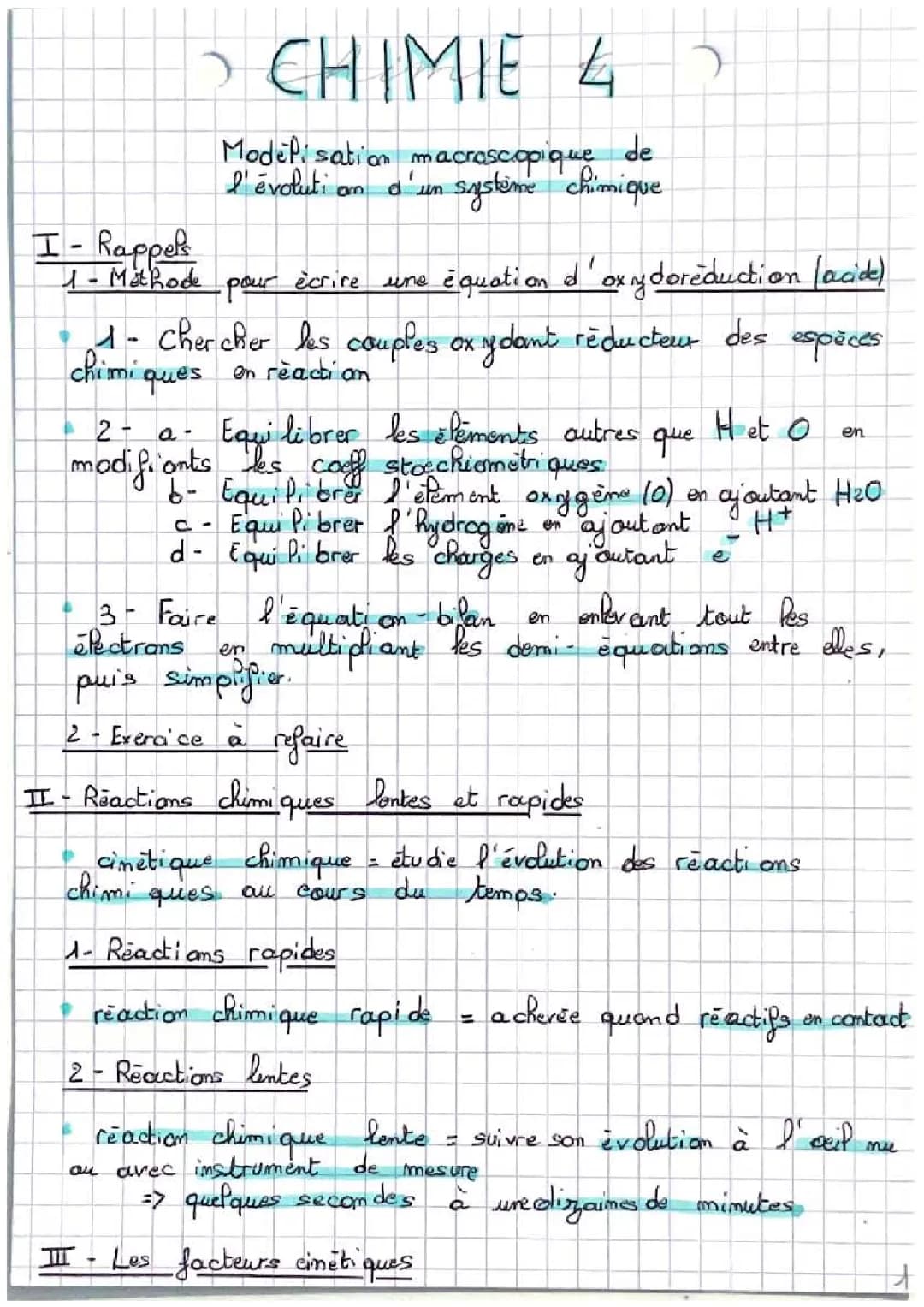 Modélisation et Évolution d'un Système Chimique - Exercice Bac et Cours 1ère et Terminale