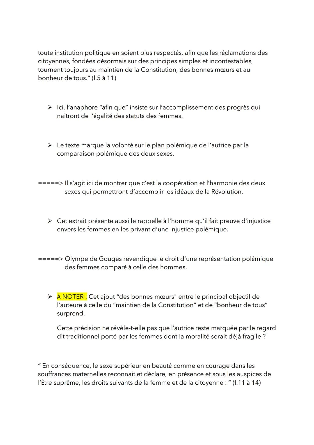 EXPLICATION LINÉAIRE DDFC
AUTOUR DE LA LOI : ARTICLE 5 à 9
Article 5: L'auteur reprends l'expression dans l'article 4" Les lois de la nature