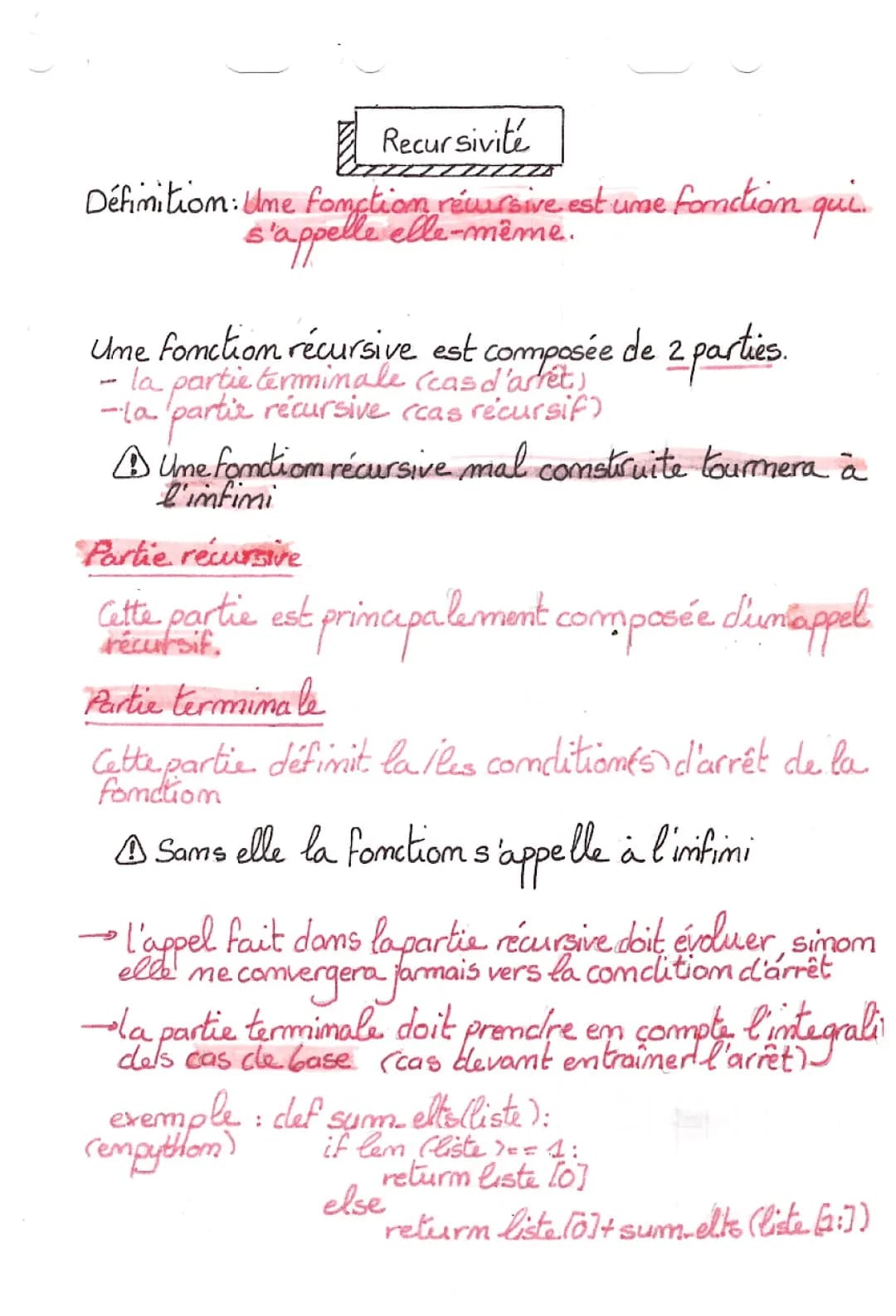 Récursivité en Informatique : Exemples Simples et Algorithmes en Python