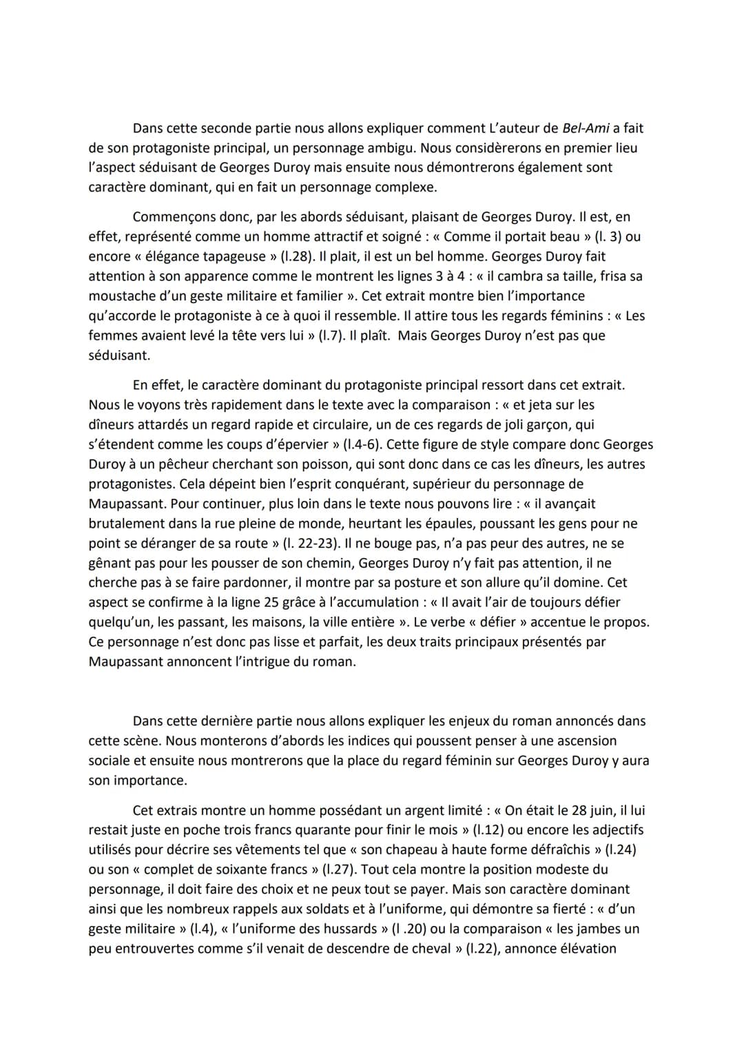 Commentaire, Maupassant, Bel-Ami (1885)
Le réalisme est un mouvement littéraire caractéristique du XIXème siècle, il s'est
construit en oppo