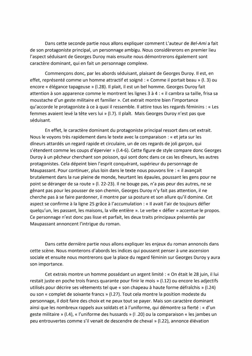 Commentaire, Maupassant, Bel-Ami (1885)
Le réalisme est un mouvement littéraire caractéristique du XIXème siècle, il s'est
construit en oppo