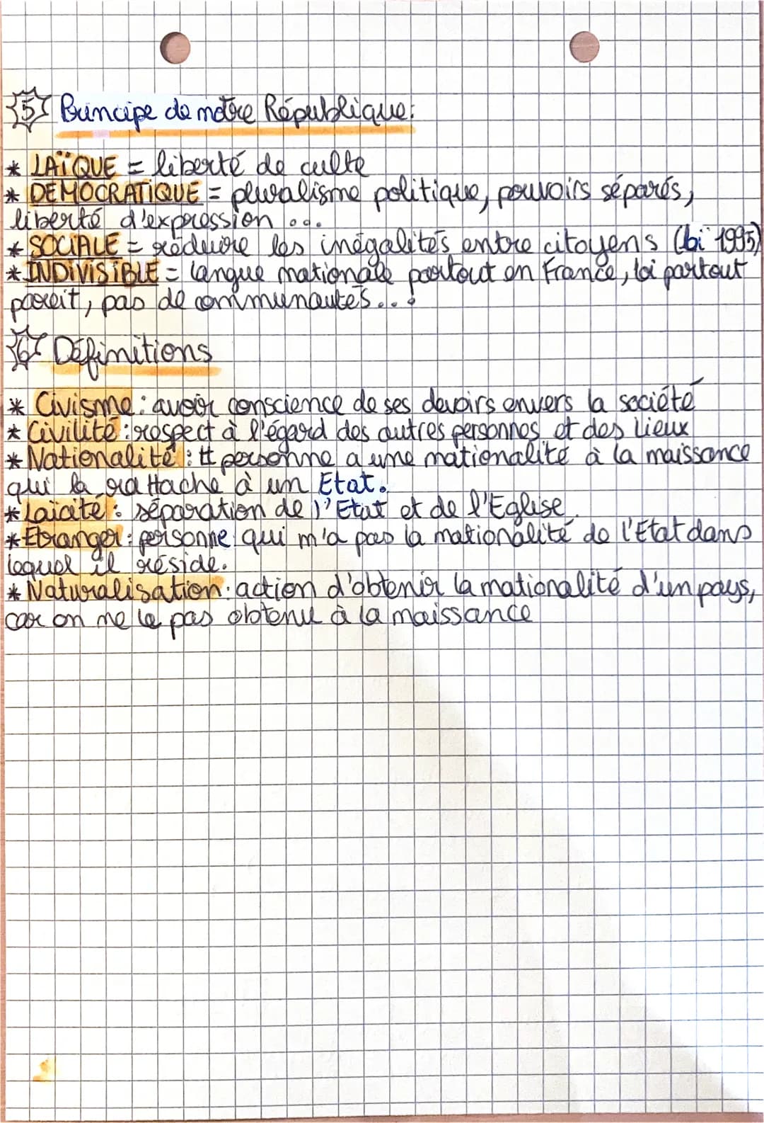 357 Puncipe de notre République.
* LAI QUE = liberté de culte
* DEMOCRATIQUE = pluralisme politique, pouvoirs séparés,
liberté d'expression 