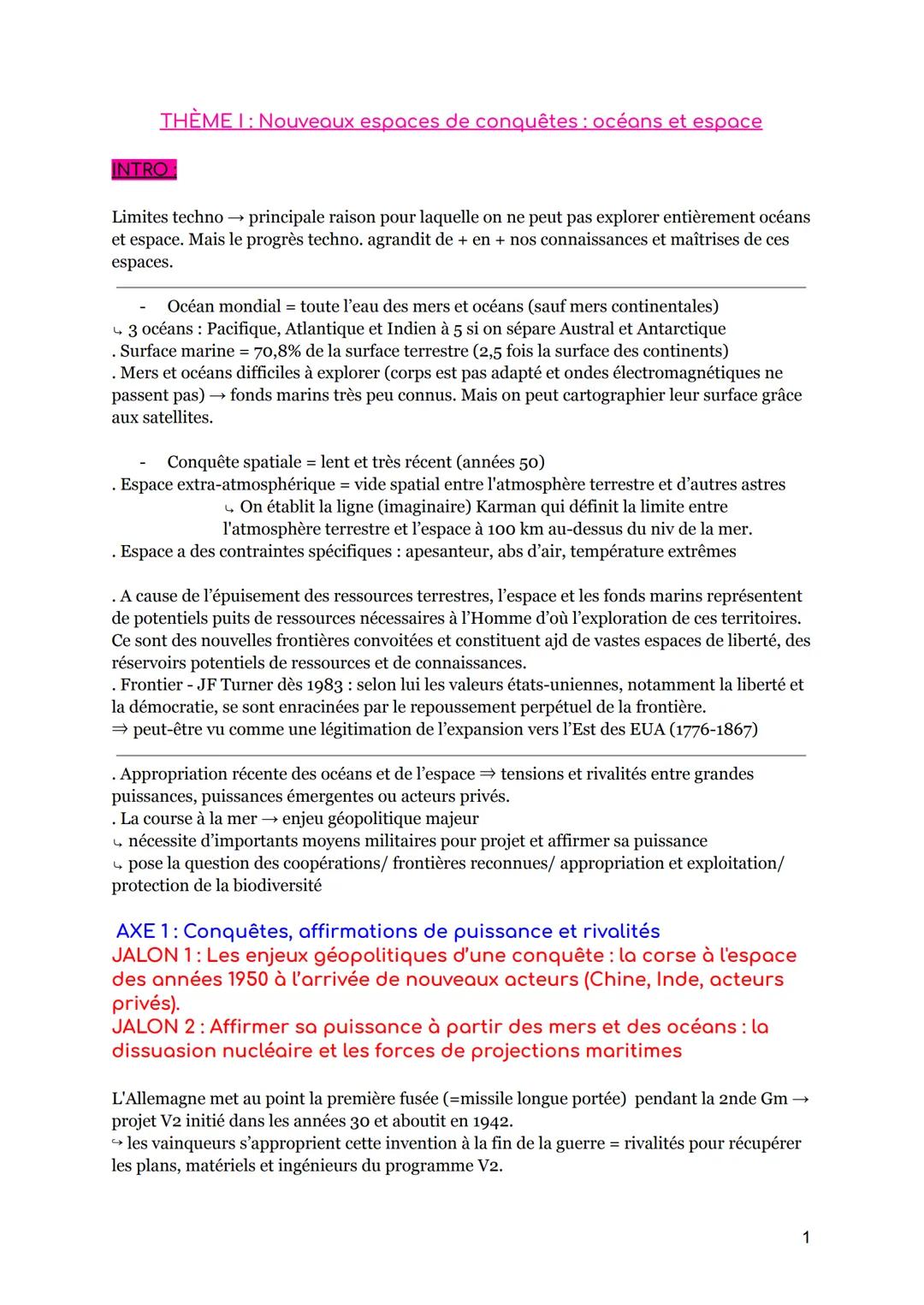 Nouveaux Espaces de Conquête - Fiche HGGSP Thème I