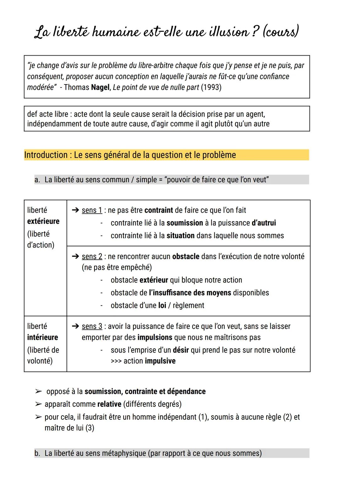 La liberté humaine est-elle une illusion? (cours)
"je change d'avis sur le problème du libre-arbitre chaque fois que j'y pense et je ne puis