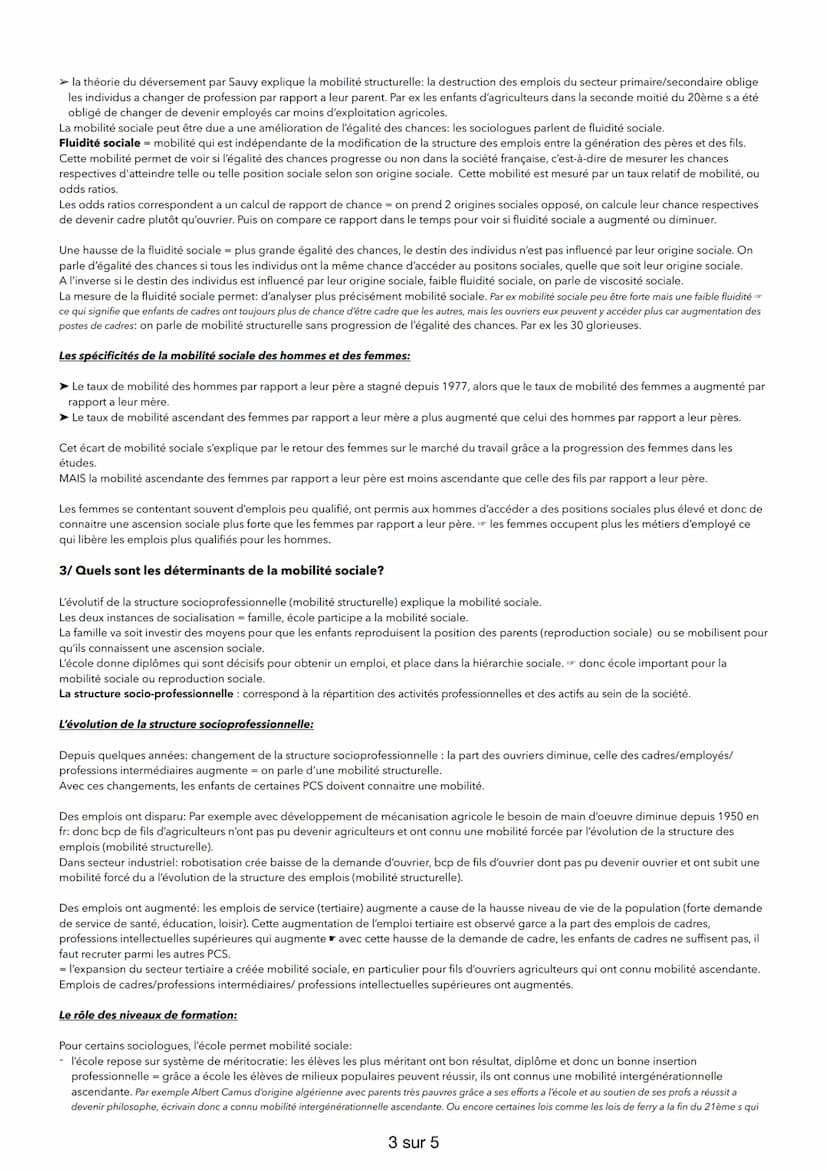 Socio chap 2: quels sont les caractéristiques contemporaines et les facteurs de la mobilité sociale?
Mobilité sociale = ensemble de changeme