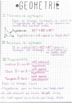 Know Théorème de pythagore , réciproque de pythagore et trigonométrie  thumbnail
