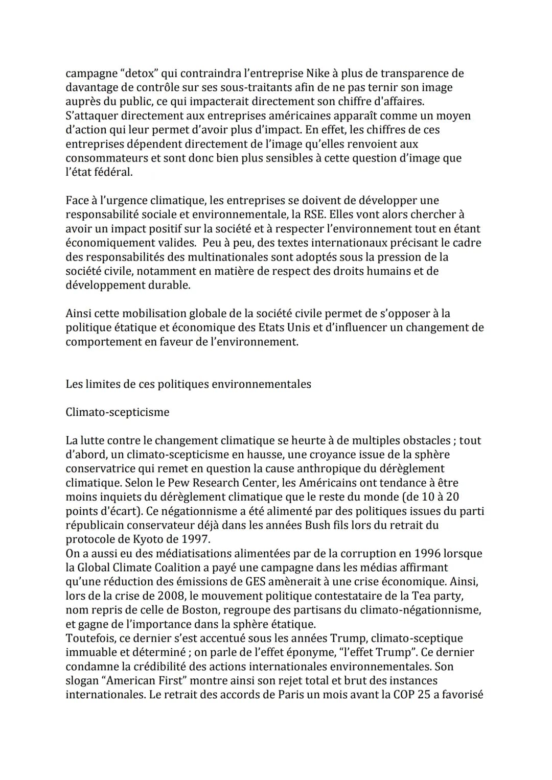 Jalon: Les États-Unis et l'environnement à l'échelle internationale
Proposition de problématique:
De quelle manière les États unis se sont-i