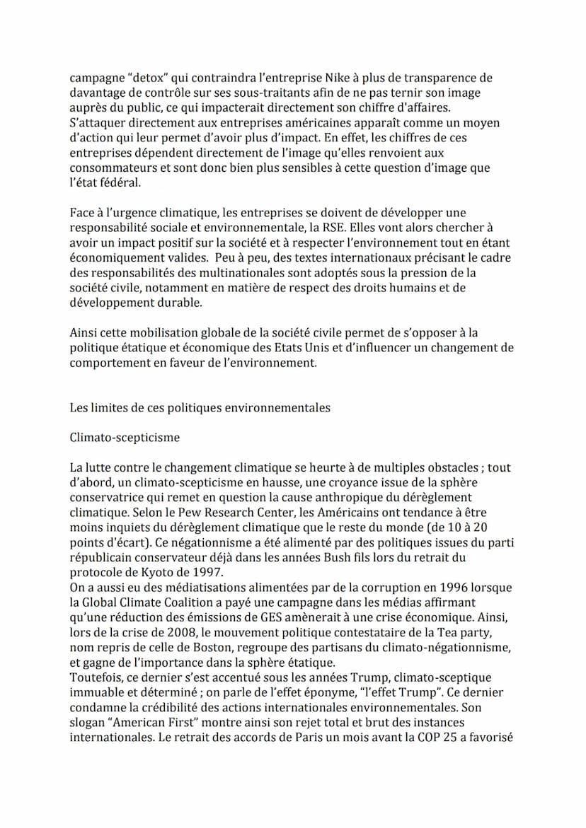 Jalon: Les États-Unis et l'environnement à l'échelle internationale
Proposition de problématique:
De quelle manière les États unis se sont-i