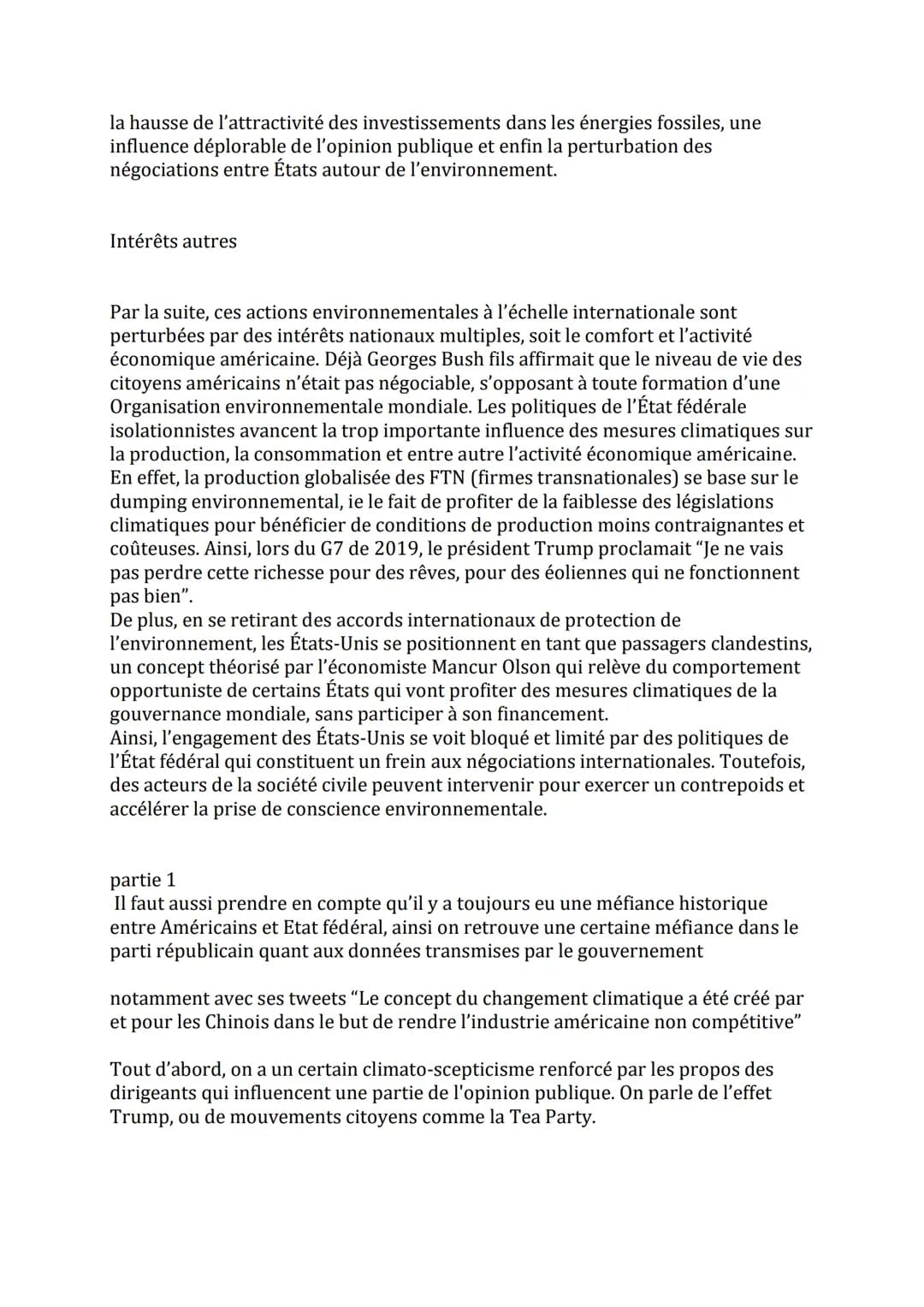 Jalon: Les États-Unis et l'environnement à l'échelle internationale
Proposition de problématique:
De quelle manière les États unis se sont-i