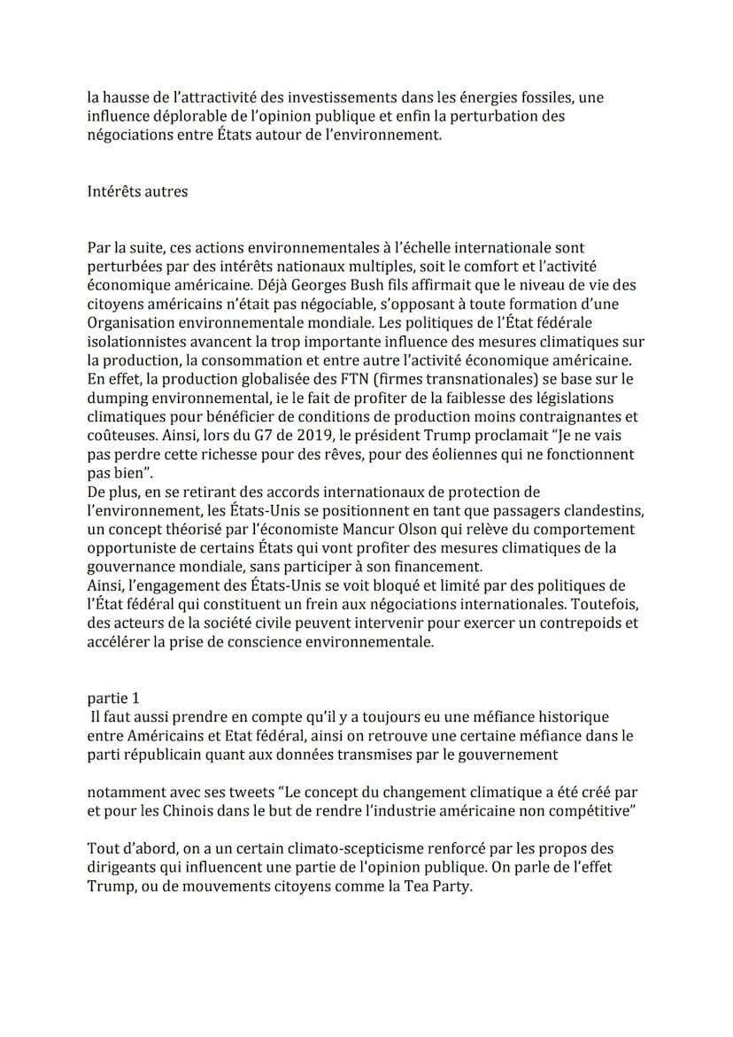 Jalon: Les États-Unis et l'environnement à l'échelle internationale
Proposition de problématique:
De quelle manière les États unis se sont-i