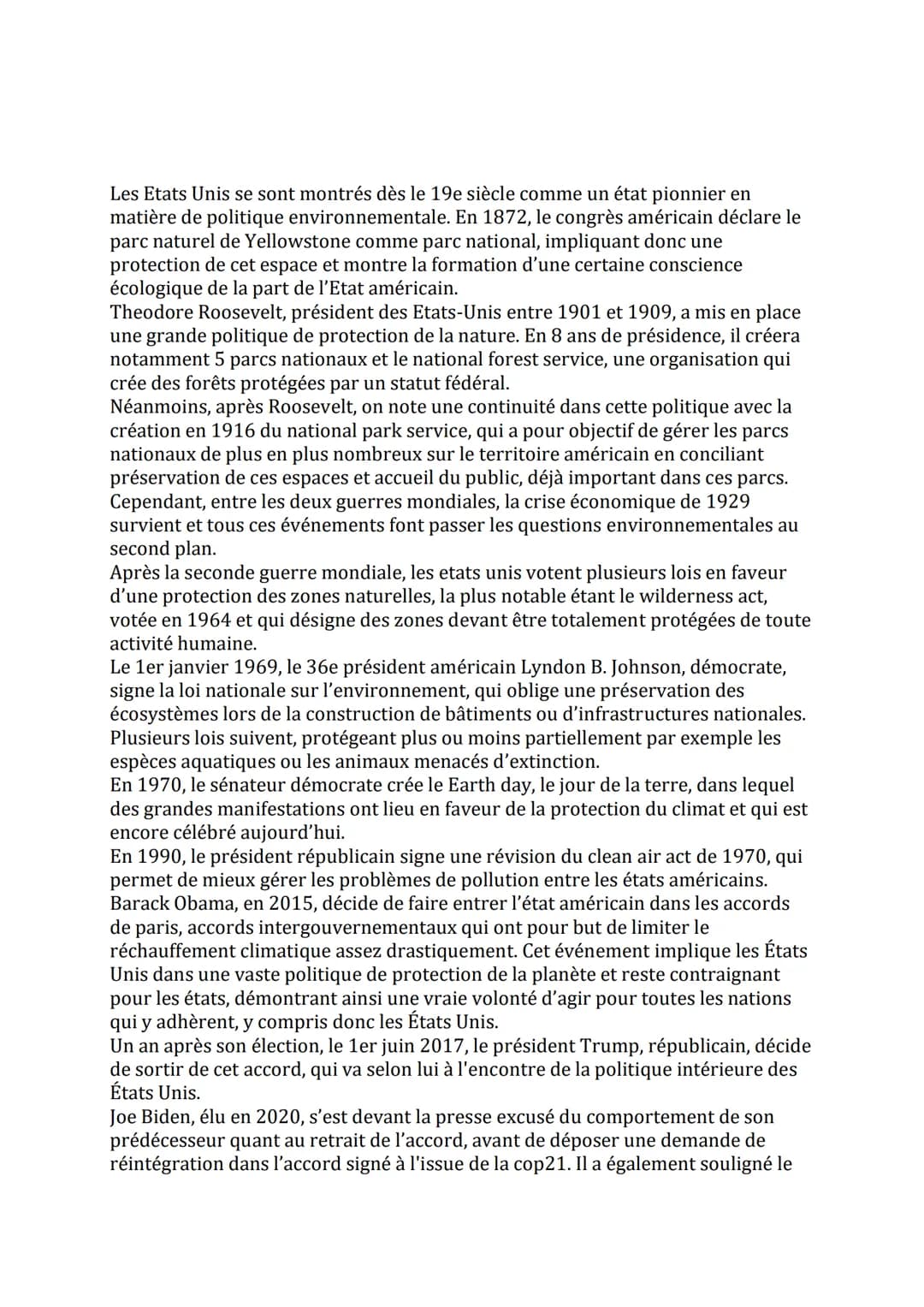 Jalon: Les États-Unis et l'environnement à l'échelle internationale
Proposition de problématique:
De quelle manière les États unis se sont-i