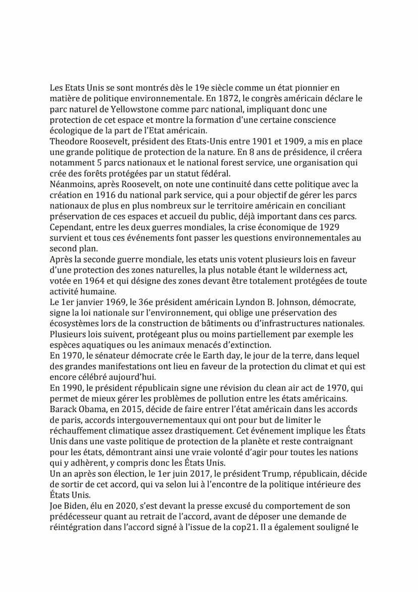 Jalon: Les États-Unis et l'environnement à l'échelle internationale
Proposition de problématique:
De quelle manière les États unis se sont-i