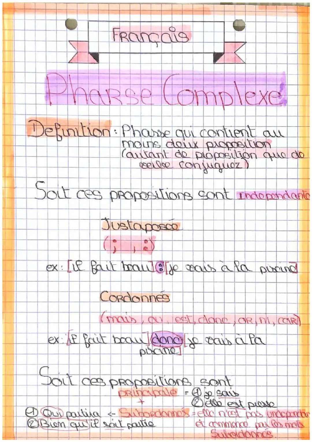 Phrase complexe 