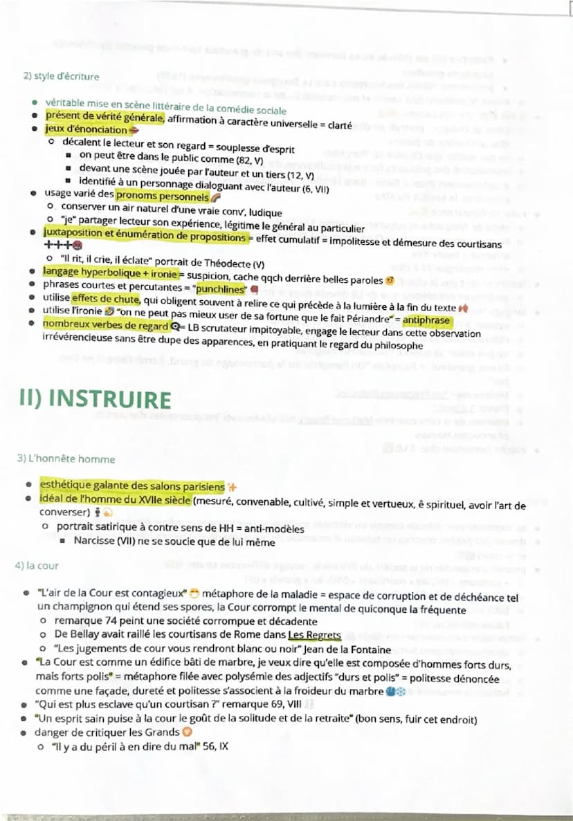 --- OCR Start ---
Les Caractères
XVII siècle des moralistes
V) De la société et de la conversation
VI) Des biens de fortune
VII) De la ville