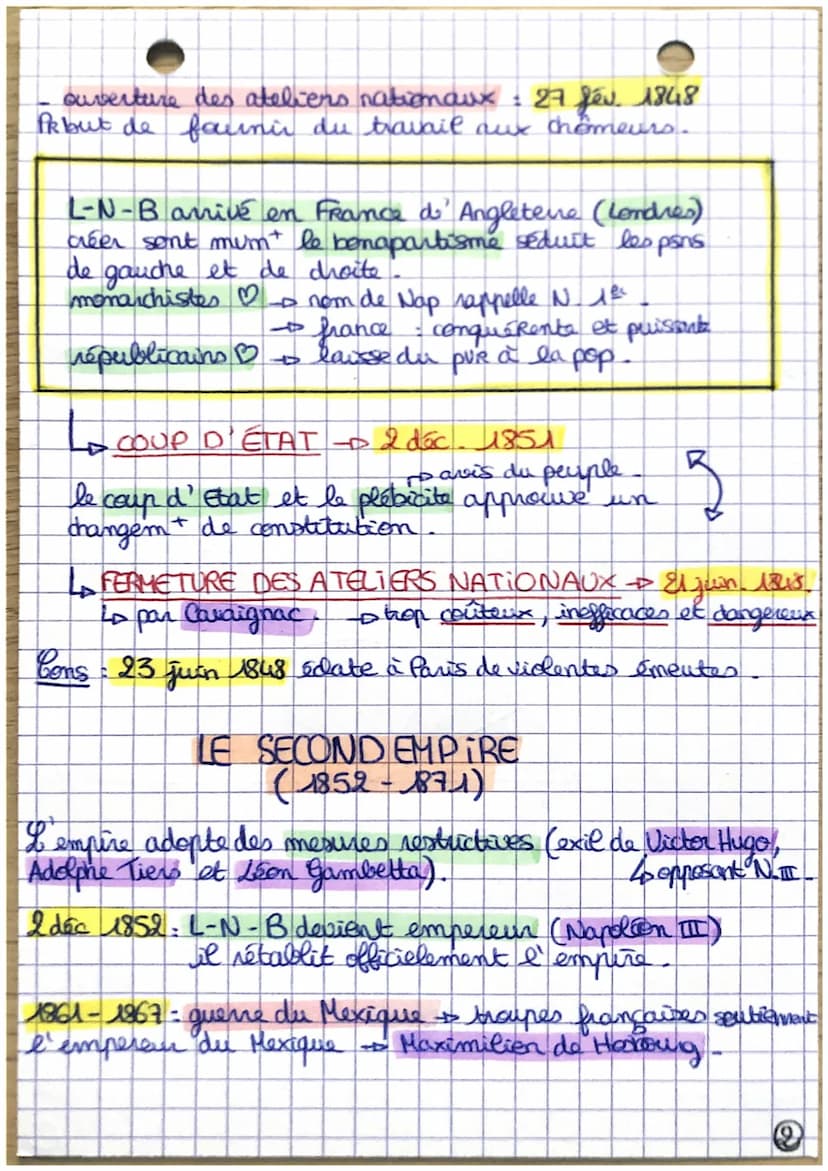 HISTOIRE
Chap 3: La difficile entrée dans l'âge démocratique.
la deuxième République et le second Empire
LA DEUX i ÊME RÉPUBLIQUE
(1848-1852