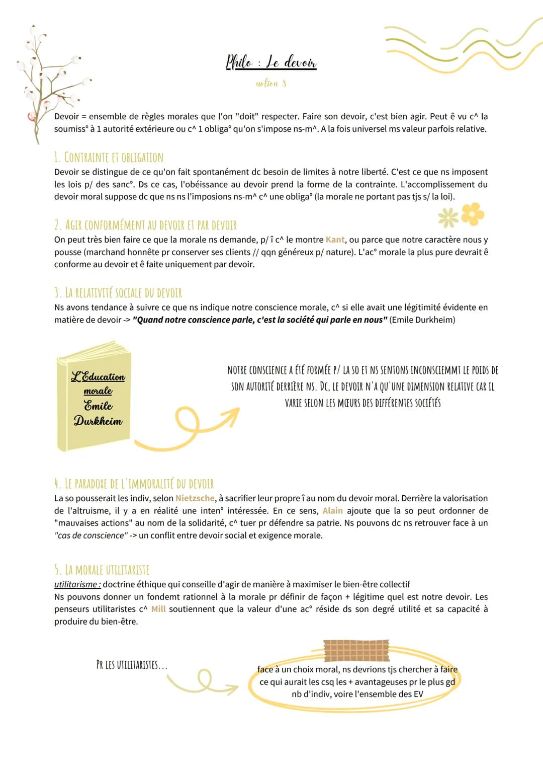 Devoir ensemble de règles morales que l'on "doit" respecter. Faire son devoir, c'est bien agir. Peut ê vu c^ la
soumissᵒ à 1 autorité extéri