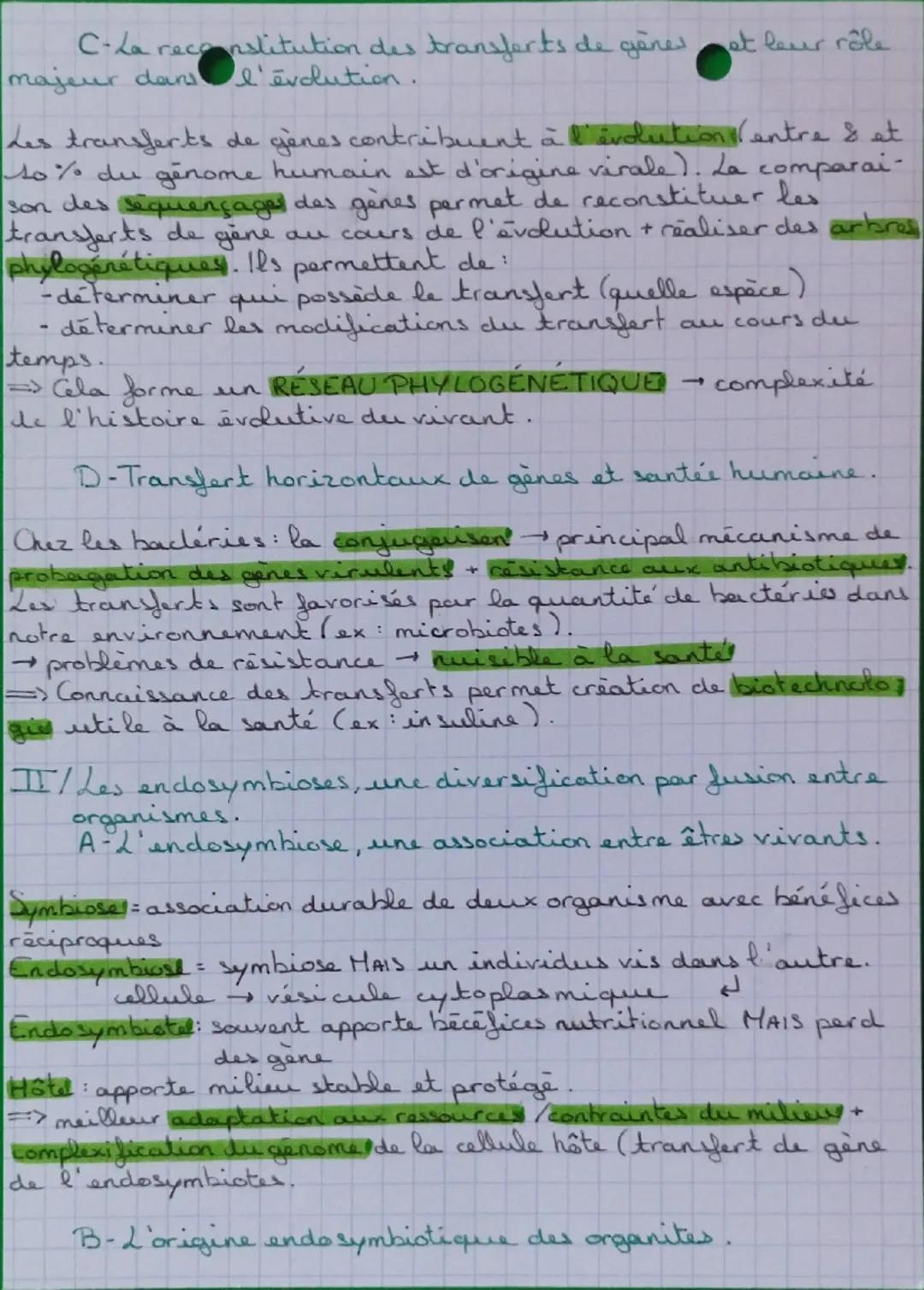 SVT
LA COMPLEXIFICATION DES GENOMES.
I/Les transferts horizontaux de gènes
A-Des expériences historiques qui ont permis la de-
couverte des 