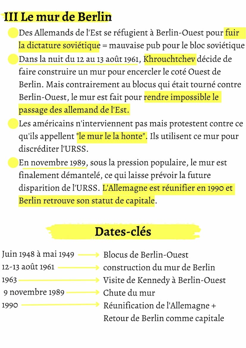 deva_br
Berlin dans la guerre froide
I une ville divisée
Les vainqueurs de la
seconde guerre
mondiale partagent
l'Allemagne en 4
zones d'occ