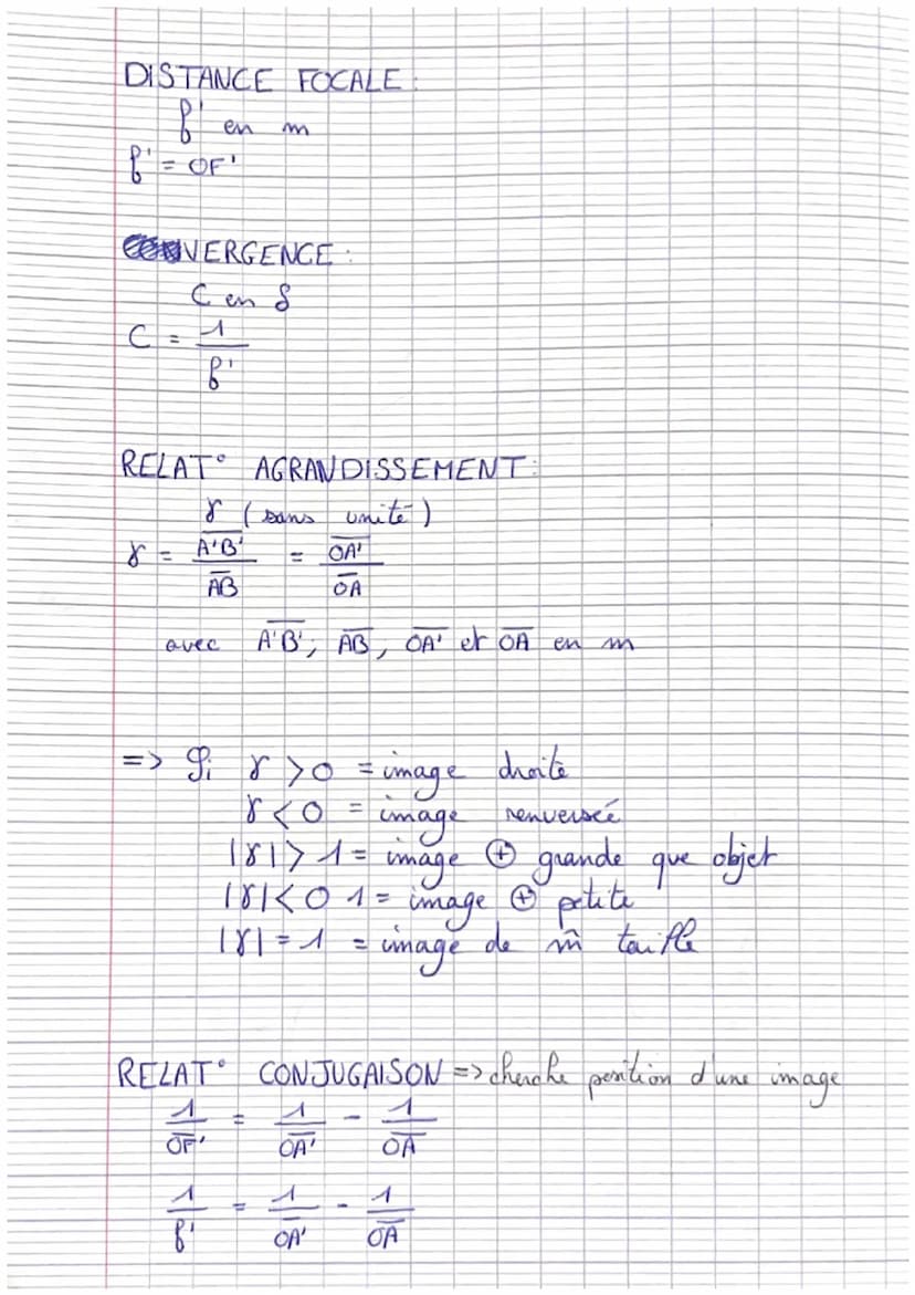 tracé des rayons
objet
OPTIQUE
échette:
B
A
10m
AB = objet
A'B' =
E objet
1 cm
image
4 retine
lente lle convergente
^
cm
(L)^
Tox
lentille c
