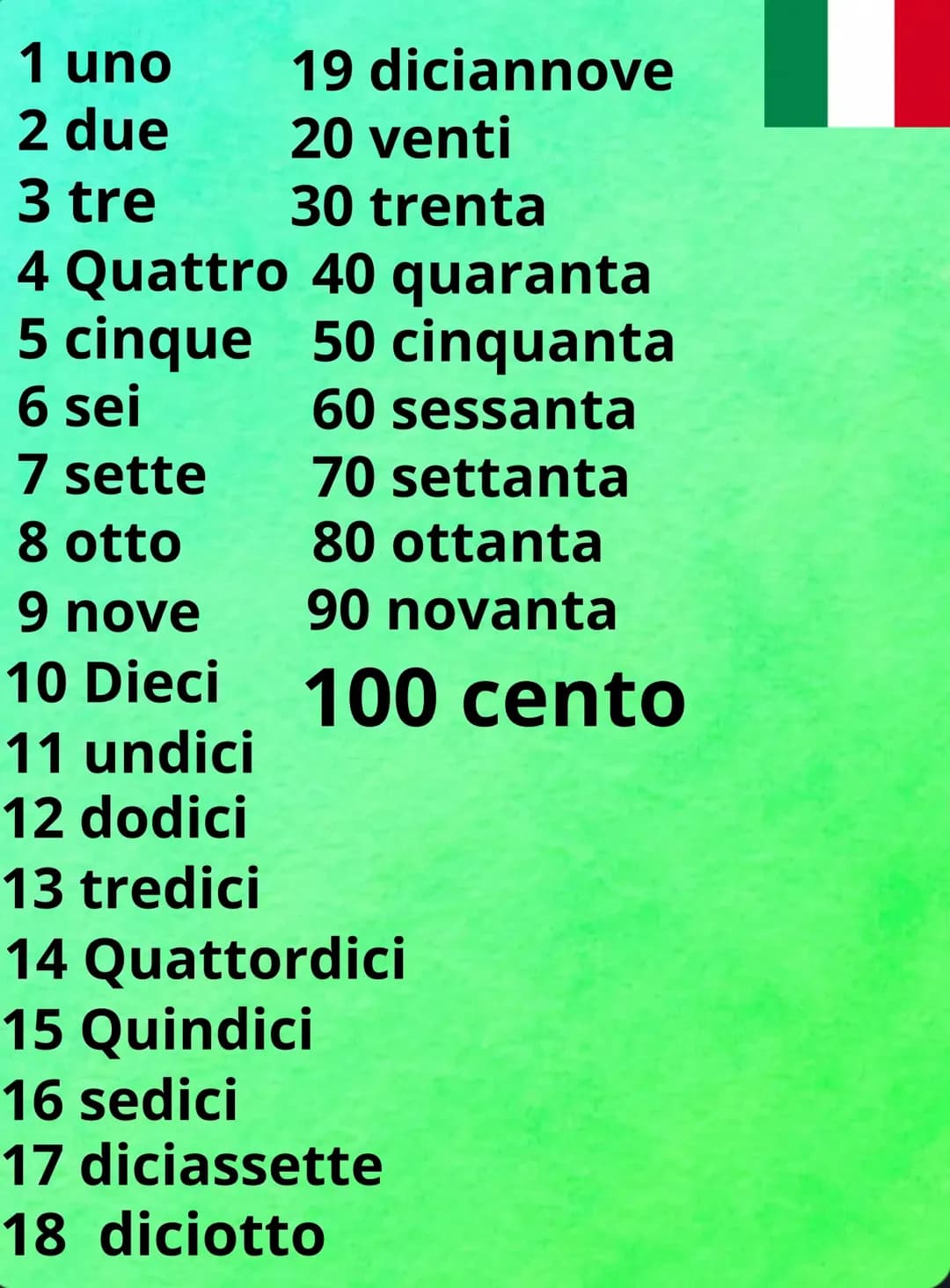 Chiffres italiens 