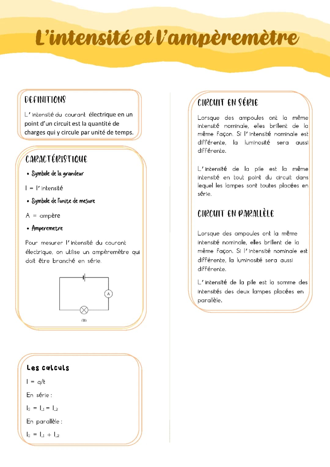 Comment mesurer l'intensité du courant avec un ampèremètre - Guide pour la 4ème