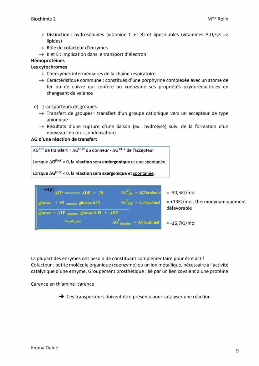 Biochimie 2
I. Introduction
CHAPITRE 1: BIOENERGETIQUE
a) Rôle du transporteur d'ADP/ATP
→ Contrôle de l'import d'ADP dans la mitochondrie e