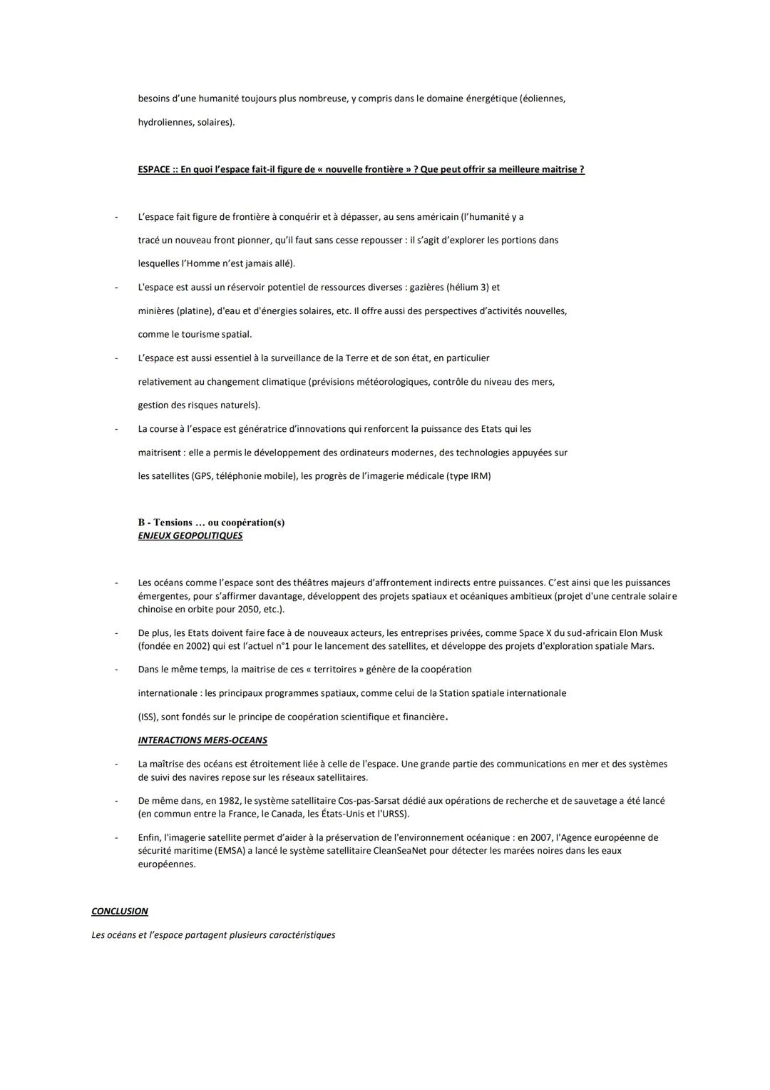 HGGSP THEME 2: DE NOUVEAUX ESPACES DE CONQUETE
INTRODUCTION : Océans et espace - Quelles spécificités?
QUESTION 1 - Les océans, une maîtrise