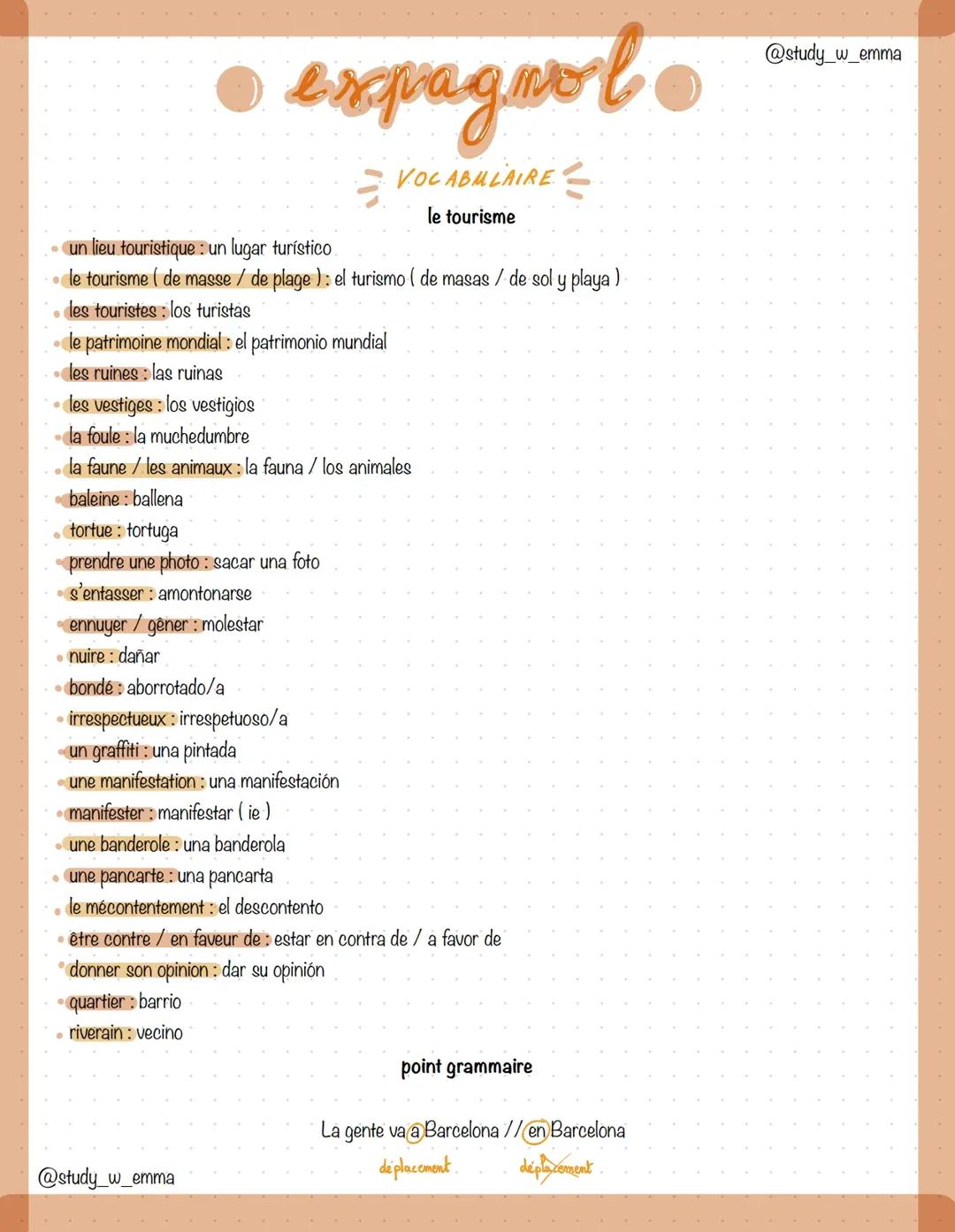 Vocabulaire Du Tourisme