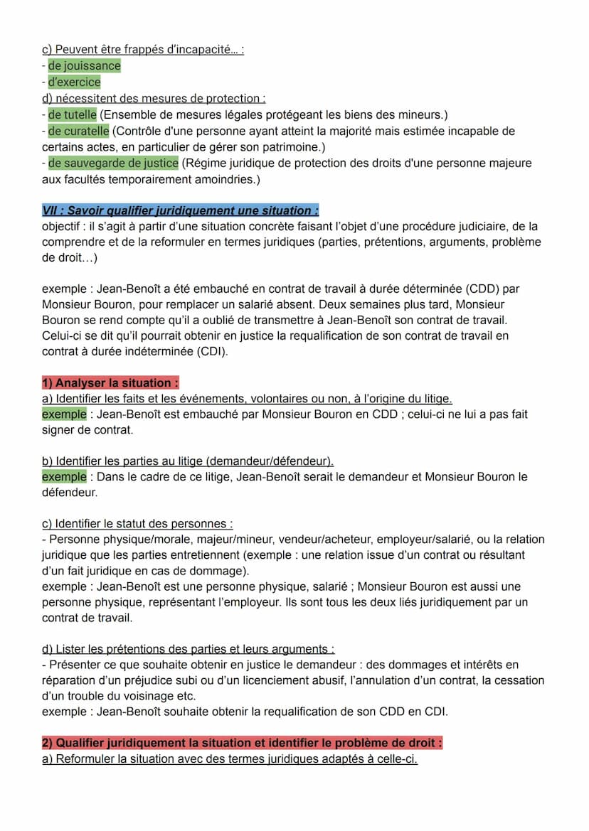 Synthèse cours d'introduction au droit :
1: Qu'est-ce que le droit et que permet-il ?
1) Principes du droit :
- Le droit peut sanctionner da