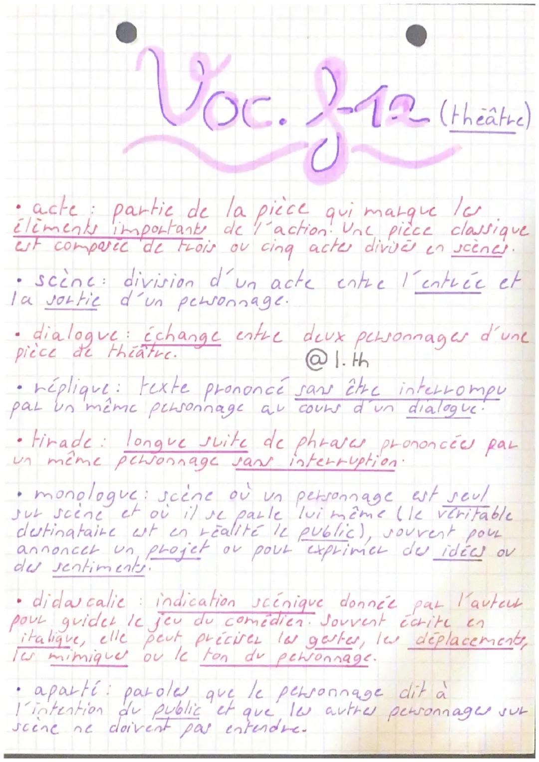 # Voc. 112
12
(theatre)

*   acte partie de la pièce qui marque los
éléments importants de l'action. Unc picce classique
est comparic de tro
