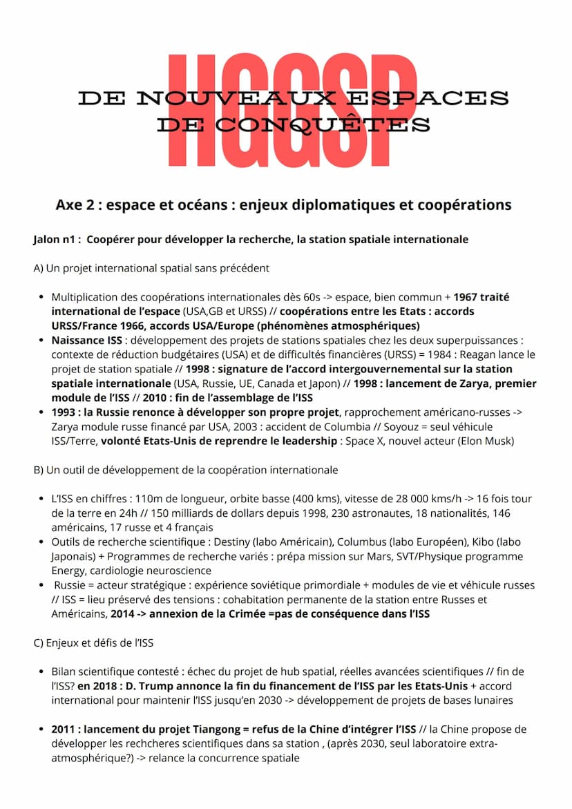 JOOO DACES
DE NOUVEAUX ESPACES
DE CONQUÊTES
DE CONQUET
Introduction: << Océans et espace, quelles spécificités ?
>>>
Être une grande puissan