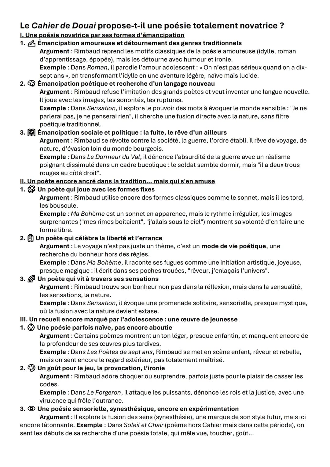 Les Cahier de Douai sont-ils une œuvre de l'affranchissement poétique ?
1. Les Cahiers de Douai témoignent d'une fidélité à la tradition lit