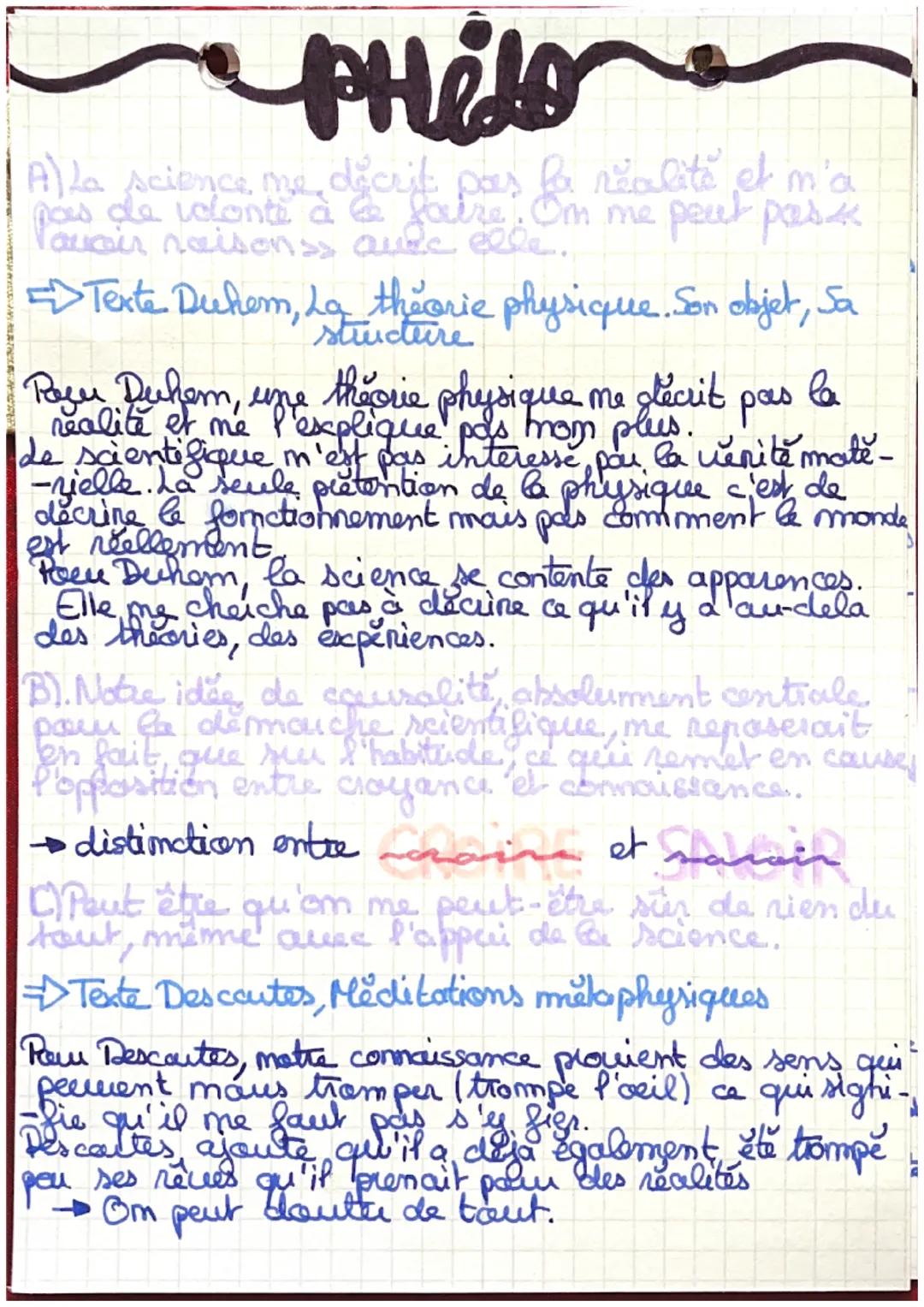 # philo

CHAPITRE: Comment peut-on
être sûr d'avoir Raison?

→ parce qu'on en a fait directement l'expérience
→ parce que la science le dit
