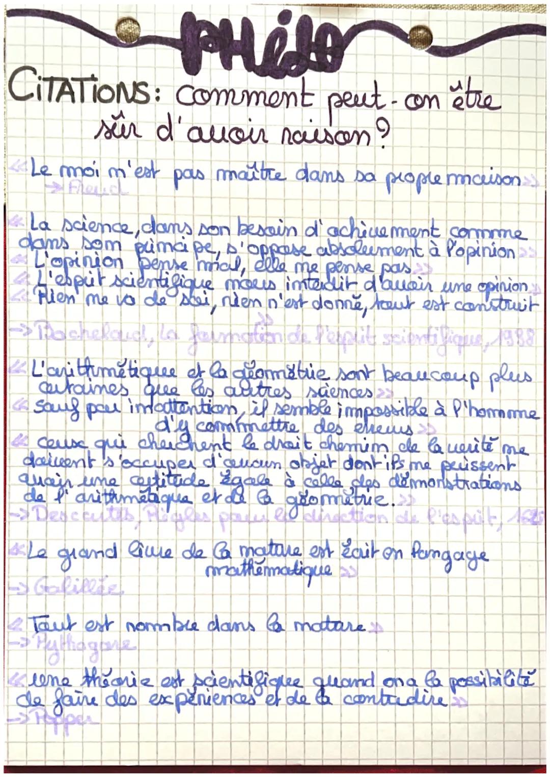 # philo

CHAPITRE: Comment peut-on
être sûr d'avoir Raison?

→ parce qu'on en a fait directement l'expérience
→ parce que la science le dit
