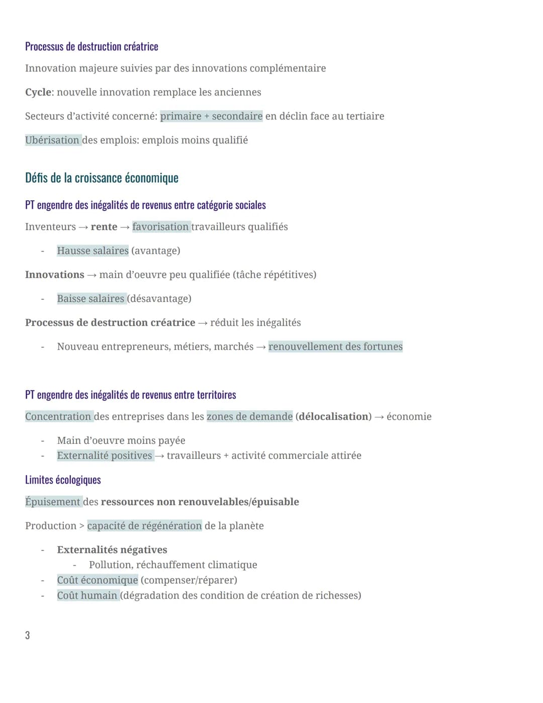 SES
Économie
La croissance économique synthèse
Sources de la croissance économique
Accumulation des facteurs travail et capital
Croissance é