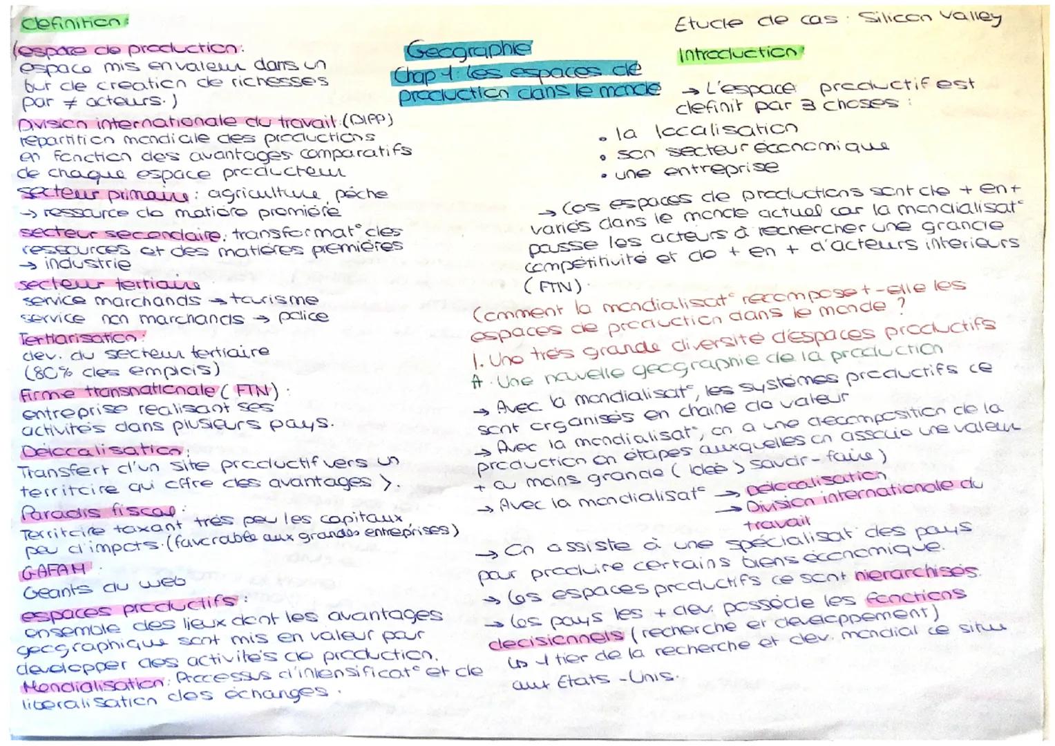 Clefinition
(espare de production:
espace mis en valeur dans un
but cle creation de richesses
par acteurs.)

Geographie
Etucle de cas: Silic