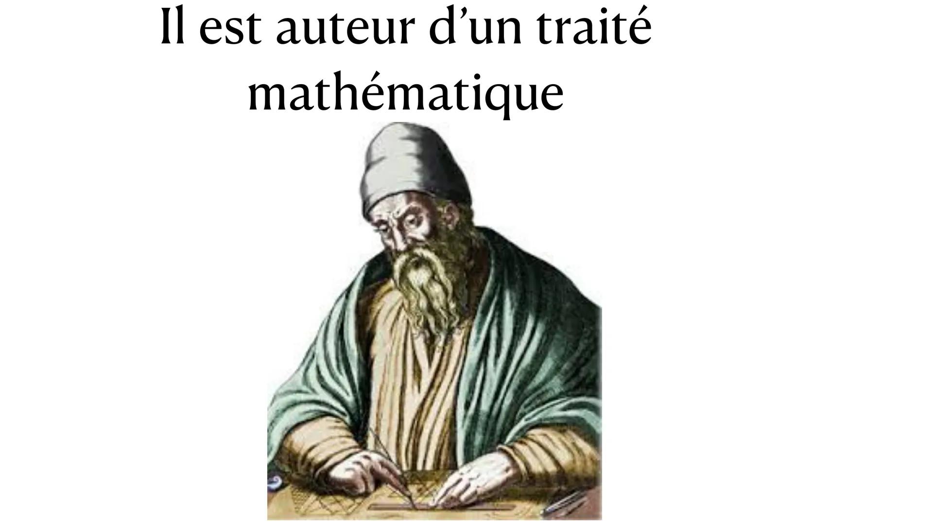 Imen
frideline
Euclide Est un
mathématicien
grec Il est auteur d'un traité
mathématique Il a été actif 300 ans
av. J.-C.
WIS
EVCLIDI MEGAREN