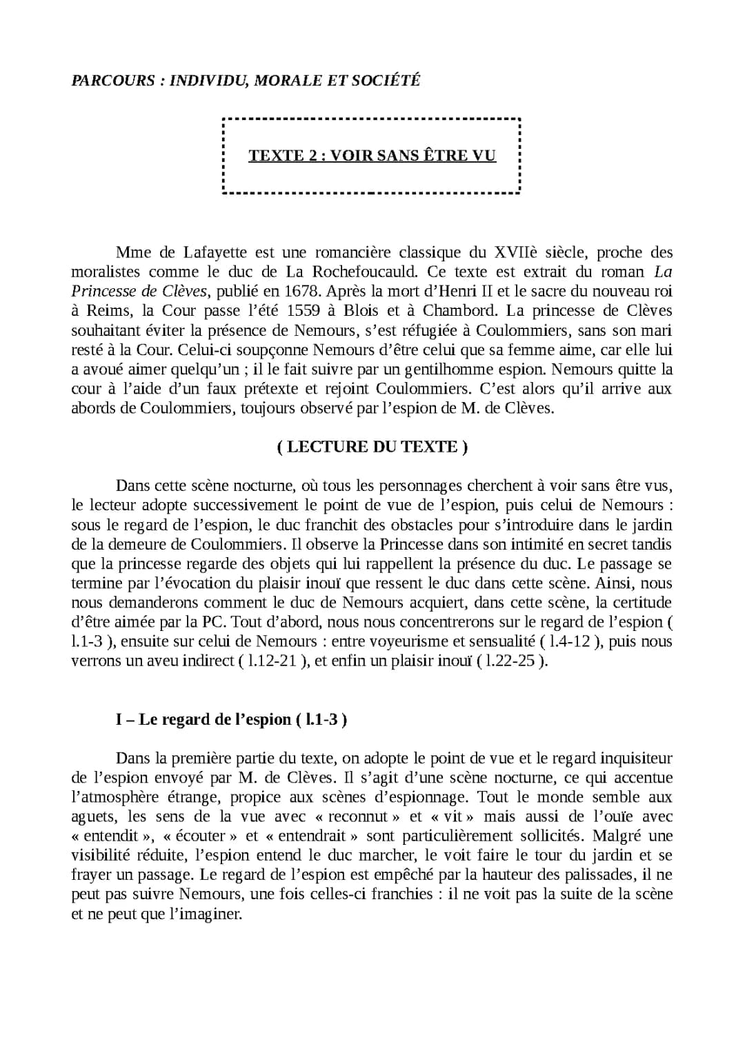 Analyse linéaire de la Princesse de Clèves : Scène du Bal et Autres
